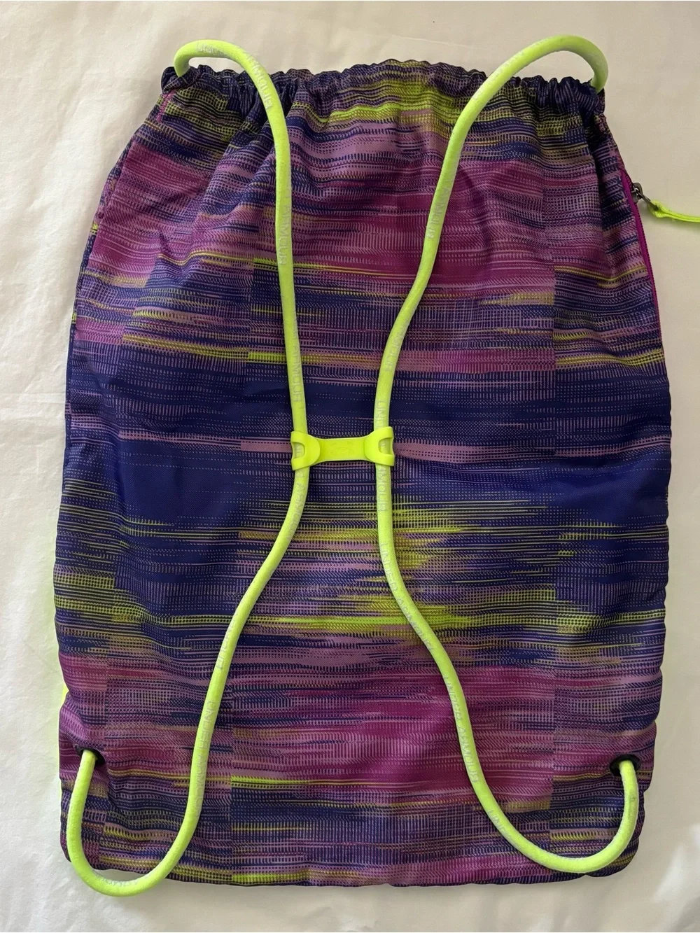 Under Armour Neon Yellow & Purple Multicolor Drawstring Backpack